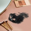 Unique Bargains Ostrich Feather Half Face Party Mask Black 1 Pc - 4 of 4