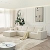 139.3" Modular Sectional Sofa, Boneless Cloud Couch with Ottoman & 2 Pillows, No Assembly, L-Shaped Corduroy Sofa for Living Room & Bedroom - 3 of 4