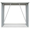 vidaXL Garden Log Storage Shed Galvanized Steel 64.2"x32.7"x60.6" Anthracite - 3 of 4