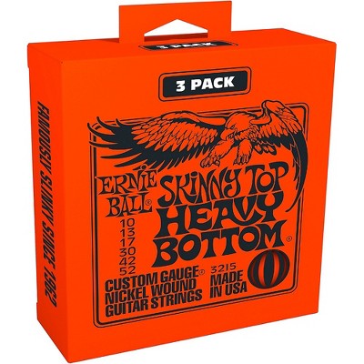 Ernie Ball 3215 Nickel Skinny Top/Heavy Bottom Electric Guitar Strings 3-Pack