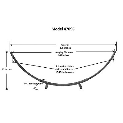 15-Foot Walnut Russian Pine Hardwood Arc Hammock Stand