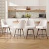 Bekrvio 26" Swivel Bar Stools Set 1/2/3/4 with Solid Wood Legs, 3.15" Linen Upholstered Seat with Back, Mid-Century Bar Chairs for Kitchen Island - 2 of 4