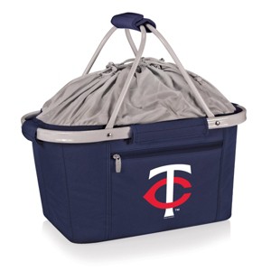 MLB Minnesota Twins Metro Basket Collapsible Cooler Tote - Navy Blue - 1 of 4