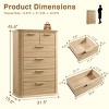 6 Drawer Dresser, 45" Tall Curved Fluted Chest, Modern Wood Organizer for Bedroom Living Room Entryway-3irtyhousy - 4 of 4