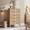 47.2" Tall Fluted Dresser, 5 Deep Drawers, Faux Marble Top, Curved Profile, Modern Chest for Bedroom/Living/Kids - 3 of 4