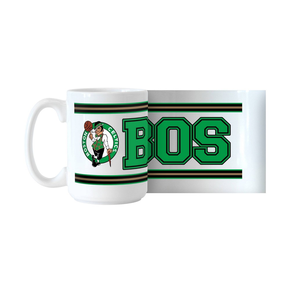 Photos - Glass NBA Boston Celtics Stripe Sublimated Mug - 15oz