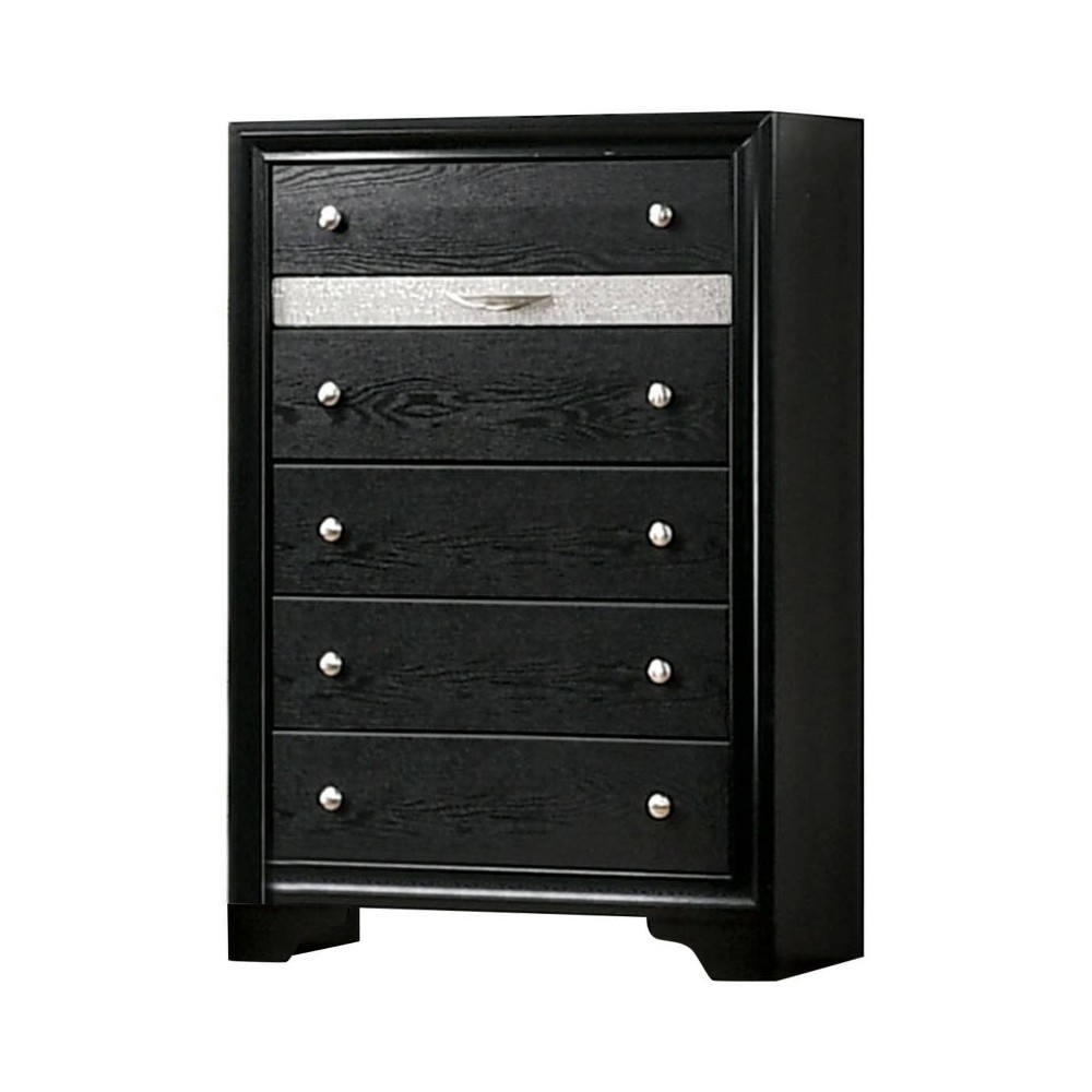 Photos - Dresser / Chests of Drawers Oak Creek 6 Drawer Chest Black - miBasics