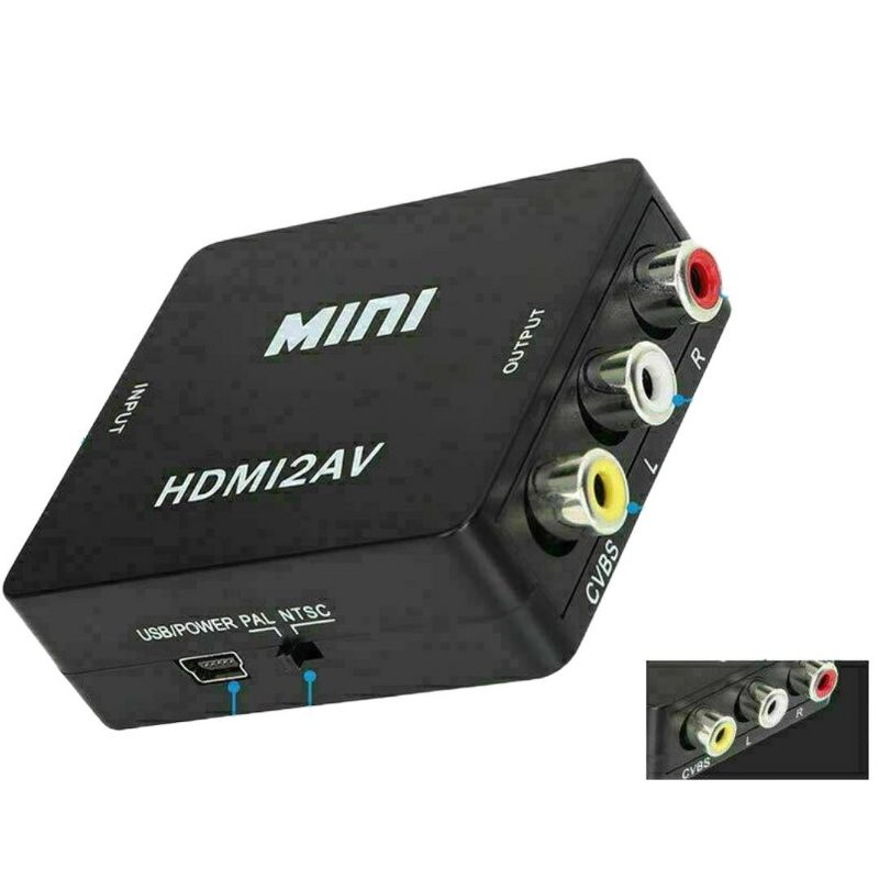Sanoxy HDMI To RCA AV Adapter Converter Cable CVBS 3RCA 1080P Composite Video Audio, 2 of 3