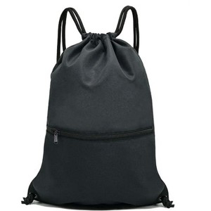 Hachikiko Drawstring Backpack Sport Gym Sackpack,Thick Polyester Drawcord Bag with Zipper Pocket - 1 of 4