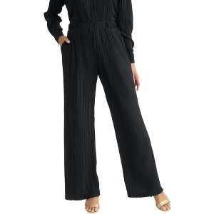 Jessica London Women's Plus Size Plisse Wide-Leg Trouser - 1 of 4