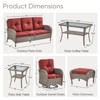 Outdoor 3-Seat Sofa Swivel Chair Table with Ottomans - 2 of 4