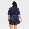 Women's Short Sleeve Belted Romper - Ava & Viv™ - 2 of 3