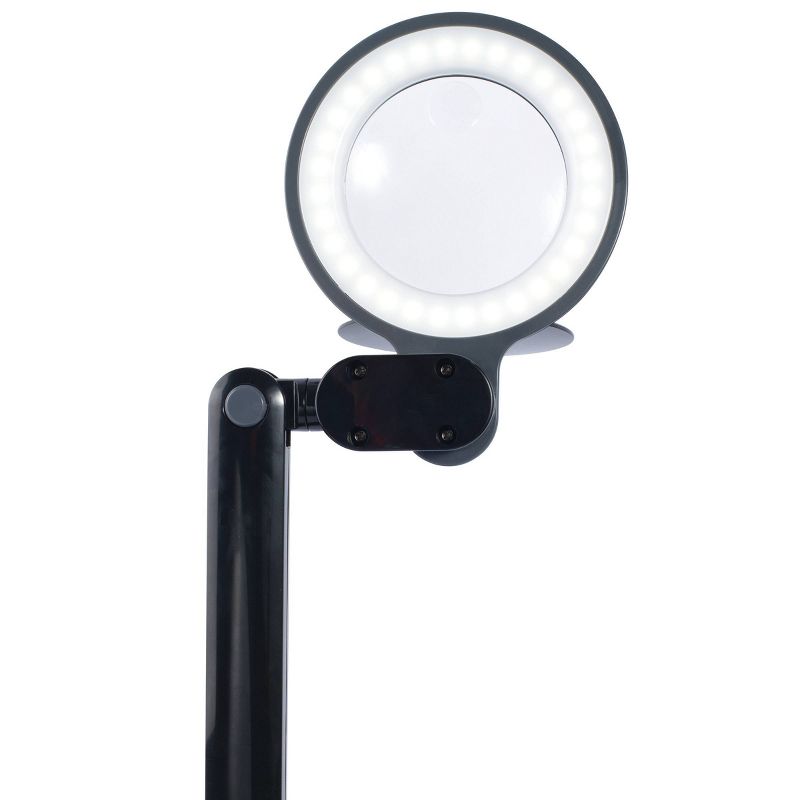Space Saving Magnifier Desk Lamp (Includes LED Light Bulb) Black - OttLite, 2 of 8