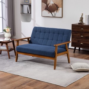 NicBex 45 Inch Loveseat,Modern Mid-Century Small Loveseat Sofa with Solid Wood Frame,Accent 2-Seater Upholstered Couch for Living Room - 1 of 4