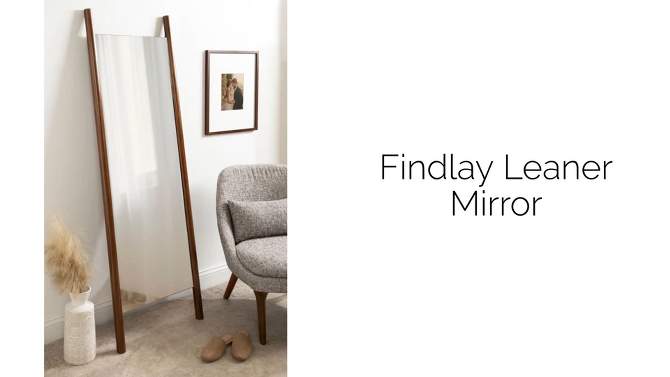 Kate and Laurel Findlay Rectangle Wood Full Length Mirror, 21x67, Natural, 2 of 8, play video