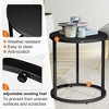 Crestlive Products Patio Side Table, Chaise Lounge Table, Snack End Table, Metal Round Coffee Bistro Table for Indoor Outdoor (Black) - 3 of 4