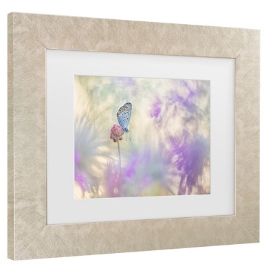 Henrik Spranz Butterfly on Pink Flower Framed Canvas Art