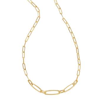 Aretha Oval Link Chain Necklace Brass