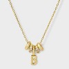 14K Gold Dipped Cubic Zirconia Rondelle Initial Necklace - A New Day™ Gold - 2 of 4