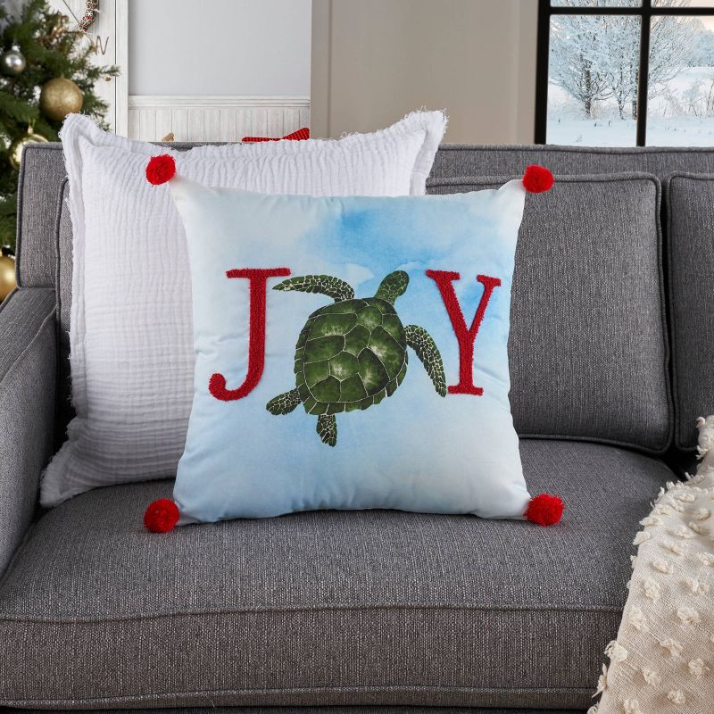 18&#34;x18&#34; Holiday Joy Sea Turtle Indoor Square Throw Pillow - Mina Victory, 6 of 7
