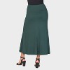 24seven Comfort Aapparel Womens Solid Color Elastic Waist Maxi Skirt - 3 of 4