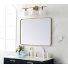 Elegant Lighting Soft corner metal rectangular mirror 27x36 inch in Brass - 3 of 4