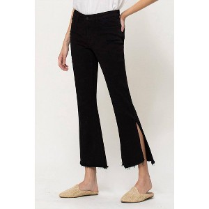 Women's Mid Rise Crop Flare Jean with Side Slit - FLYING MONKEY - 1 of 3