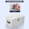 20 Inch Aluminum Diamond Plate Tool Box With Lock and Keys, Heavy Duty Waterproof Truck Storage Organizer Chest for Pick Up Truck Bed - 2 of 4