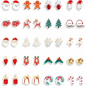 Christmas Earrings for Women: Stud & Dangle Styles with Tree & Snowflake Designs, Stocking Stuffer Gifts - 1 of 4