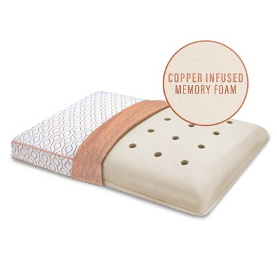 SensorPEDIC Classic Gusset Memory Foam Bed Pillow with Copper Infused Cover