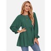 EXLURA Womens Long Sleeve Blouses Swiss Dot Babydoll Loose Fit Maternity Top 2025 Spring Fall Tunic Shirts Dressy Casual Tops White - 3 of 4