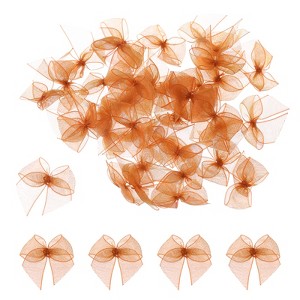 Unique Bargains Fabric Craft Gift Packaging Accessories Satin Mini Ribbon Bows 50 Pcs - 1 of 4
