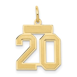 Black Bow Jewelry 14k Yellow Gold, Jersey Collection, Small Number 20 Pendant - 1 of 4
