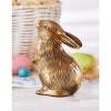 tag Cast Aluminum Bunny Decor - Antique Brass Gold Animal Figurine for Spring & Summer Holiday Decor, 5.5" H x 4" L x 4" W - 2 of 2