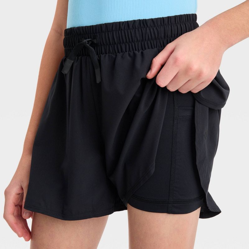 Girls&#39; High-Rise 2-in-1 Shorts - All In Motion™, 4 of 5