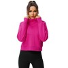 Women's Pullover Hoodie with Thumb Holes Long Sleeve Solid Zipper Tops for Women With Pocket - 2 of 4
