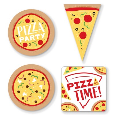 Big Dot of Happiness Pizza Party Time - DIY Shaped Baby Shower or Birthday Party Cut-Outs - 24 Count