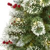 4ft. Frosted Pine Artificial Christmas Tree with 100 Clear LED Lights & Berries – Charming Small Holiday X-Mas Tree - 3 of 4