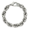 Black Bow Jewelry Men's Stainless Steel 10mm Polished Loose Rope Chain Bracelet, 8.5 In - 3 of 4