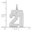 Black Bow Jewelry 14k White Gold, Jersey Collection, Medium Number 21 Pendant - 2 of 3