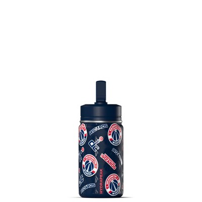 NBA Washington Wizards 14oz Kids Stainless Steel Water Bottle With Straw Lid and Flexible Handle