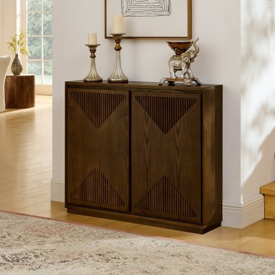 MOEPISY Mid Century Modern V-shape Storage Cabinet Brown
