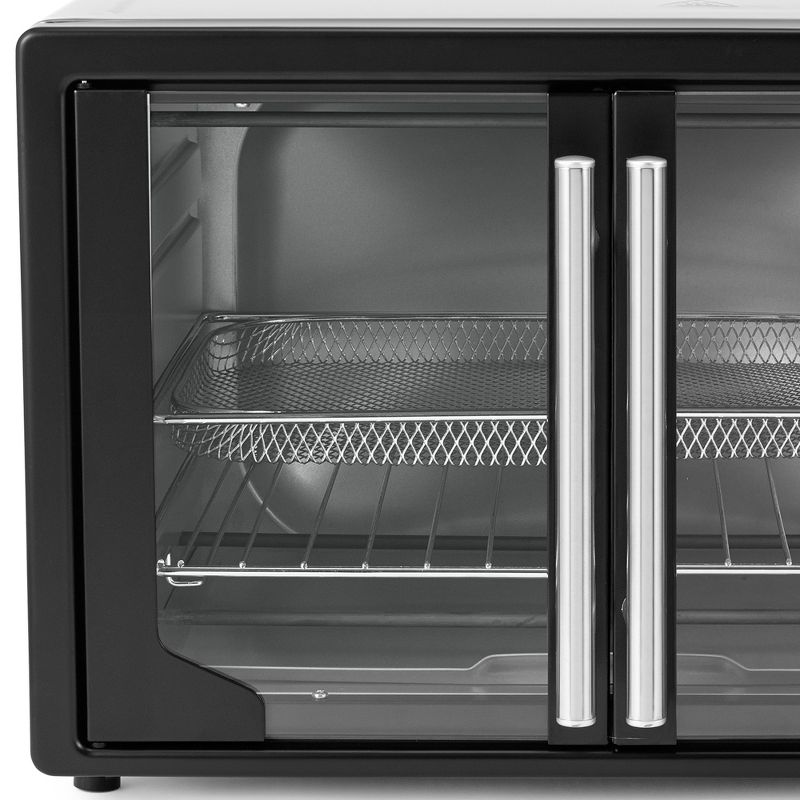 Oster Extra Large Single Pull French Door Turbo Convection Toaster Oven w/ 2 Removable Baking Racks, 60-Minute Timer, & Adjustable Temperature, Black, 5 of 7