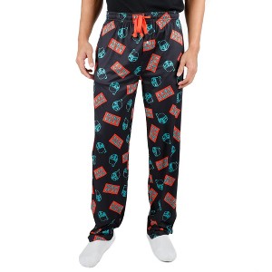 Star Wars Boba Fett Character All Over Print Men's Black Sleep Pajama Pants Lounge wear - 1 of 2
