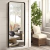 Spassway 38"H x 26"W Rectangle Decorative Aluminum Alloy Mirror Art Designs for Living Room Bedroom Entryway Office Home Black/Gold/Sliver Available - 2 of 4