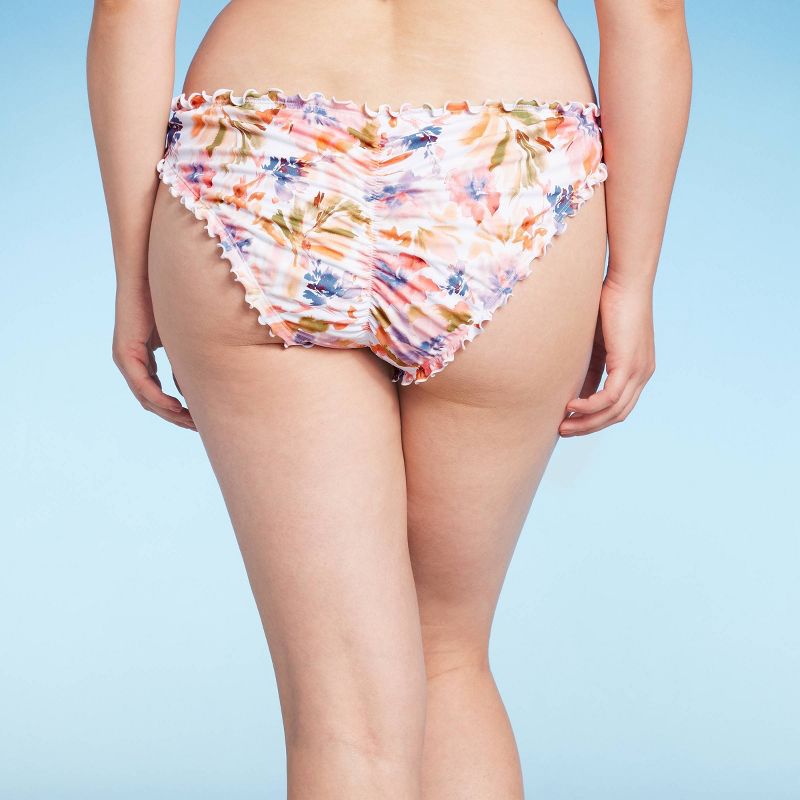 Women's Ruffle Cheeky Bikini Bottom - Shade & Shore™ Multi Floral Print, 3 of 7