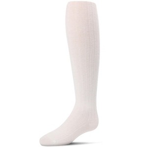 Memoi Girl's Ribbed Cotton Blend Tights Black Avg - 1 of 2