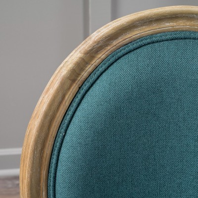 Blue Upholstered Wood Side Chair Set of 2