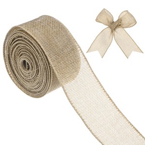 Unique Bargains Burlap Wired Edge Durable Thick Fabric Ribbons for DIY Crafts 1 Pc - 1 of 4