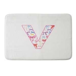 Deny Designs April Lane Art Fancy Bow Monogram Memory Foam Bath Mat - 1 of 4